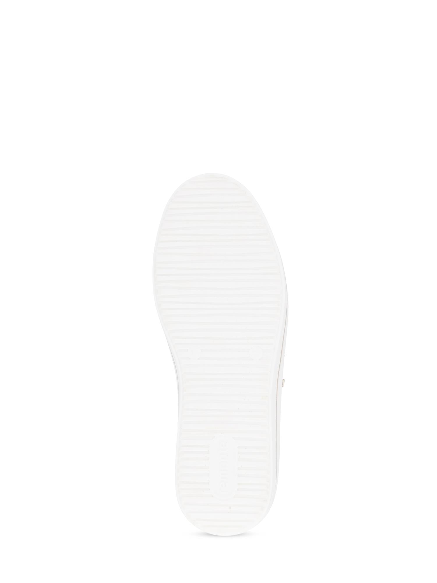 Bildet viser den nederste delen av Remonte 03133 UrbanFlex White-sålen, med et lett strukturert, horisontalt strekmønster som fremhever Remontes kvalitetsdesign.