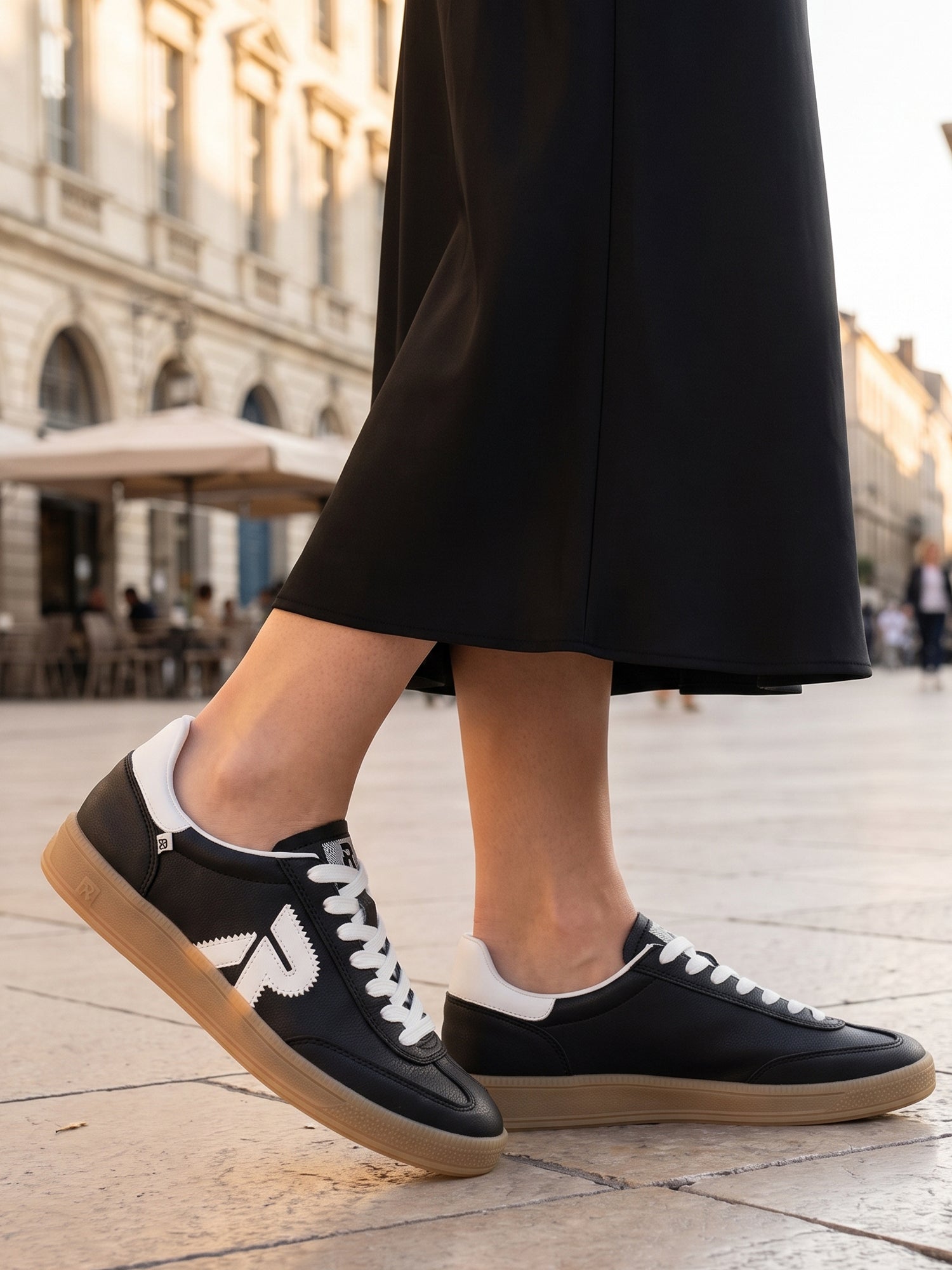 Rieker 03470 San Diego Leather Sneaker Women Black