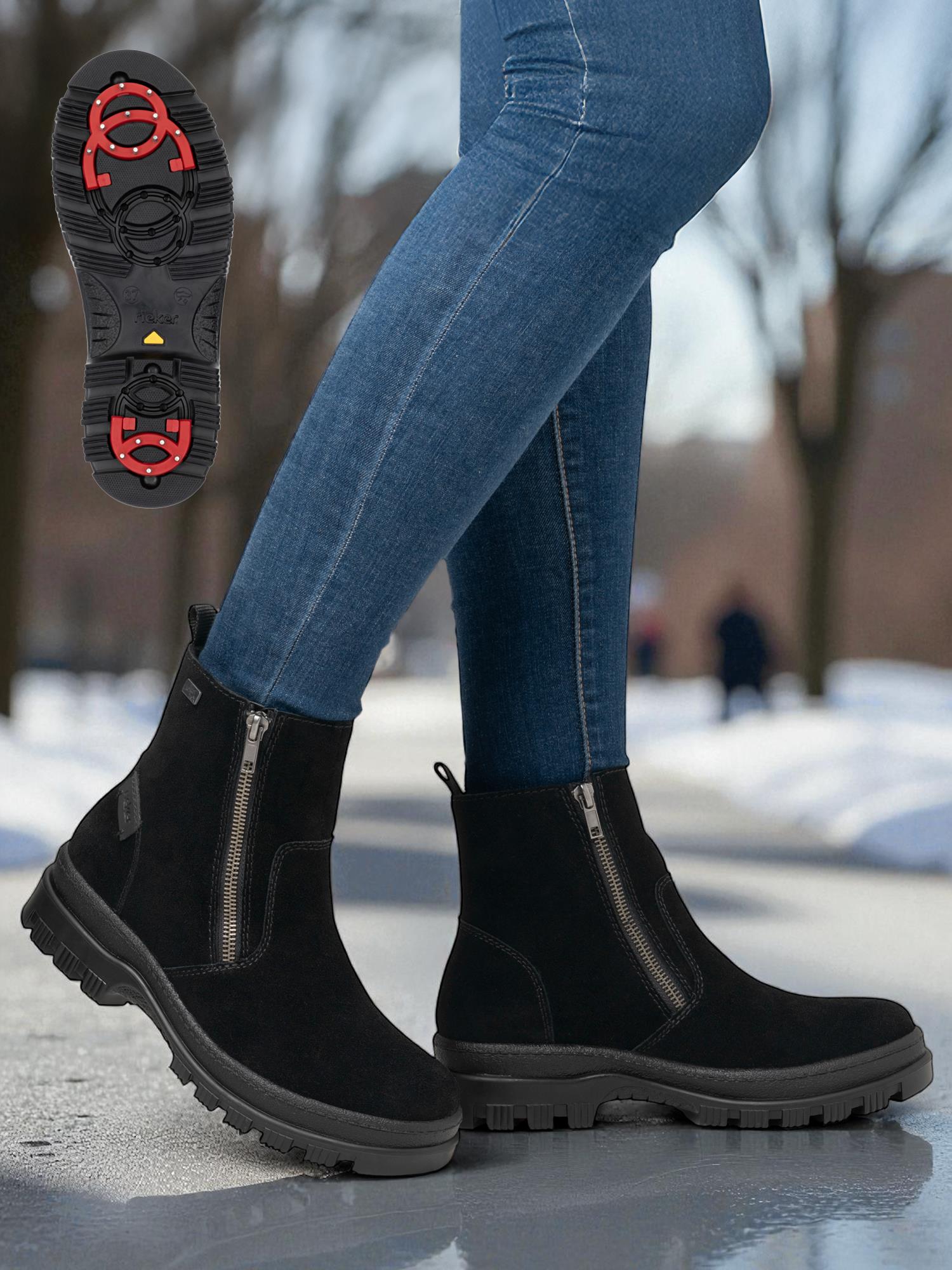 05060 Rieker Lenera Varmfôret med brodder Sort