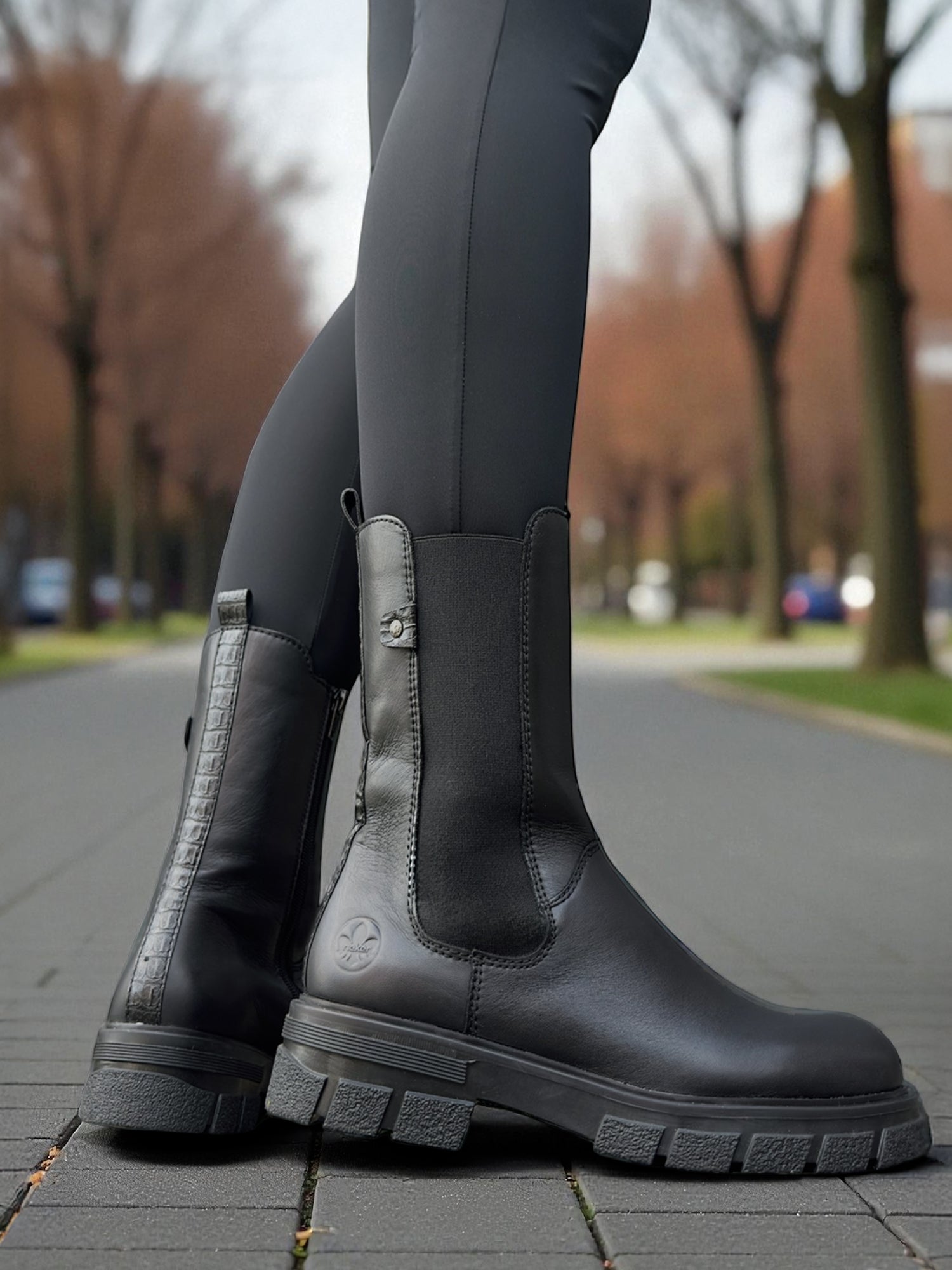 03046 Rieker Classic leather winter chelsea varmfôret.