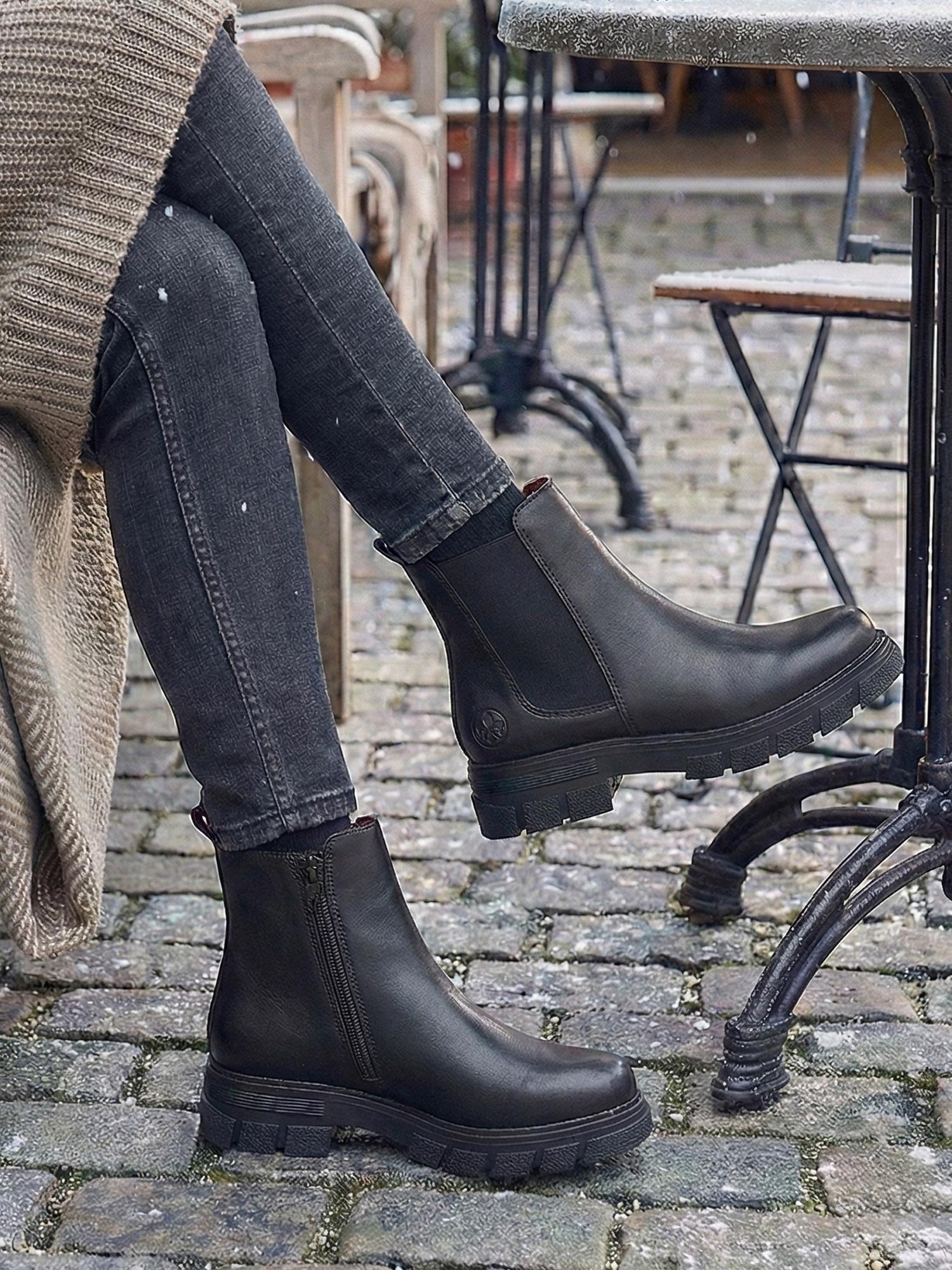 Rieker 04852 Levina Leather Chelsea Fleecefôret