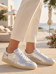 Rieker 03524 San Diego Leather Sneaker Silver