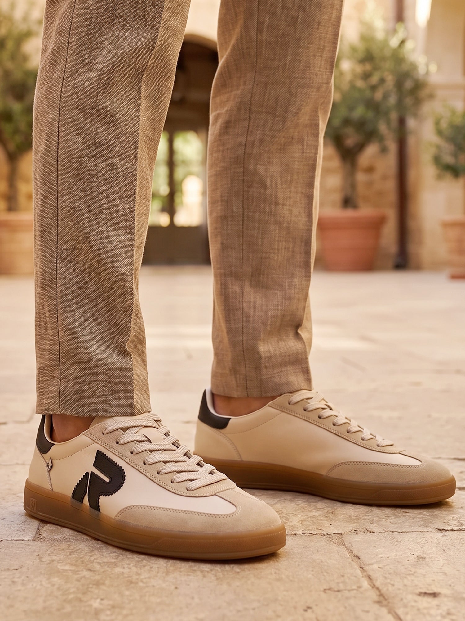 Rieker 03767 San Diego Leather Sneaker Beige