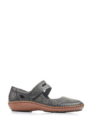 Rieker 08054 Leather Shoe Black