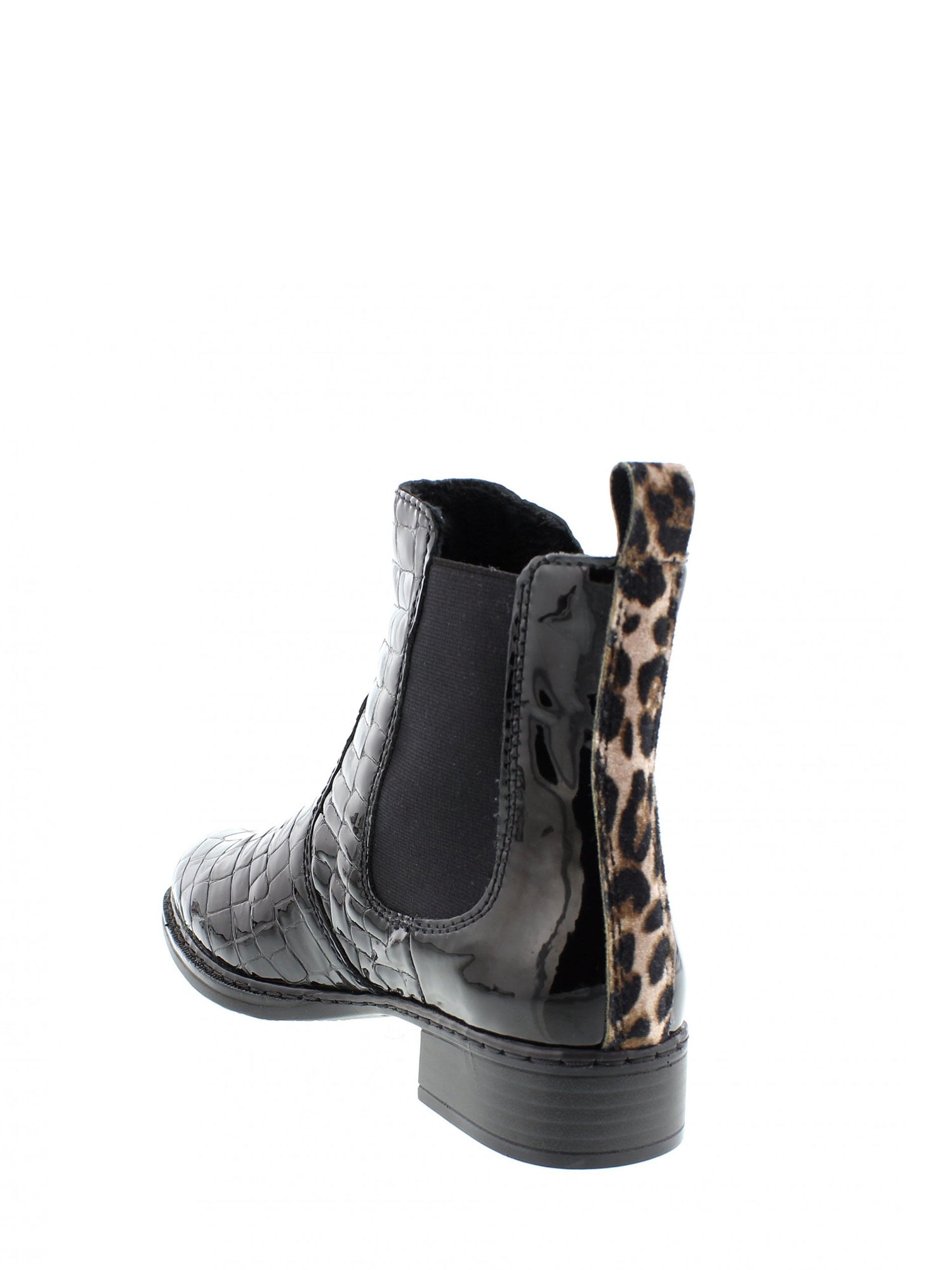 04315 Rieker Sevilla Black Leopard Boots