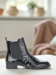 04315 Rieker Sevilla Black Leopard Boots