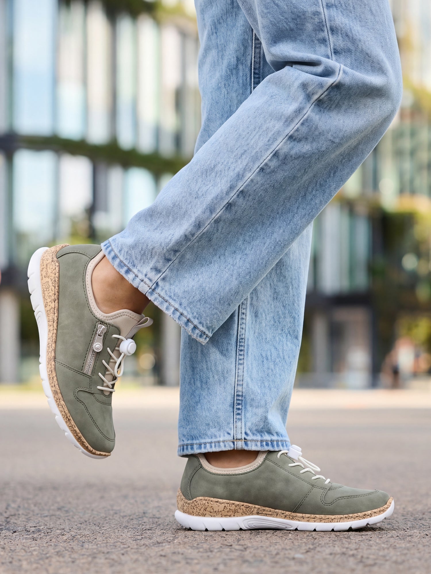 Rieker 04346 Olive Cork Sneaker