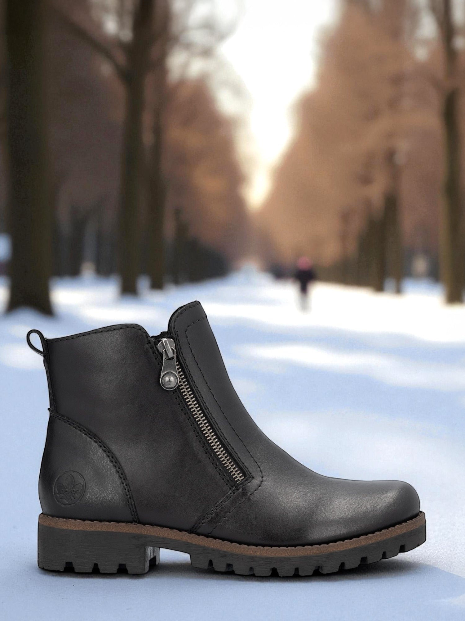 04739 Rieker Zip Boots Leather Varmfôret