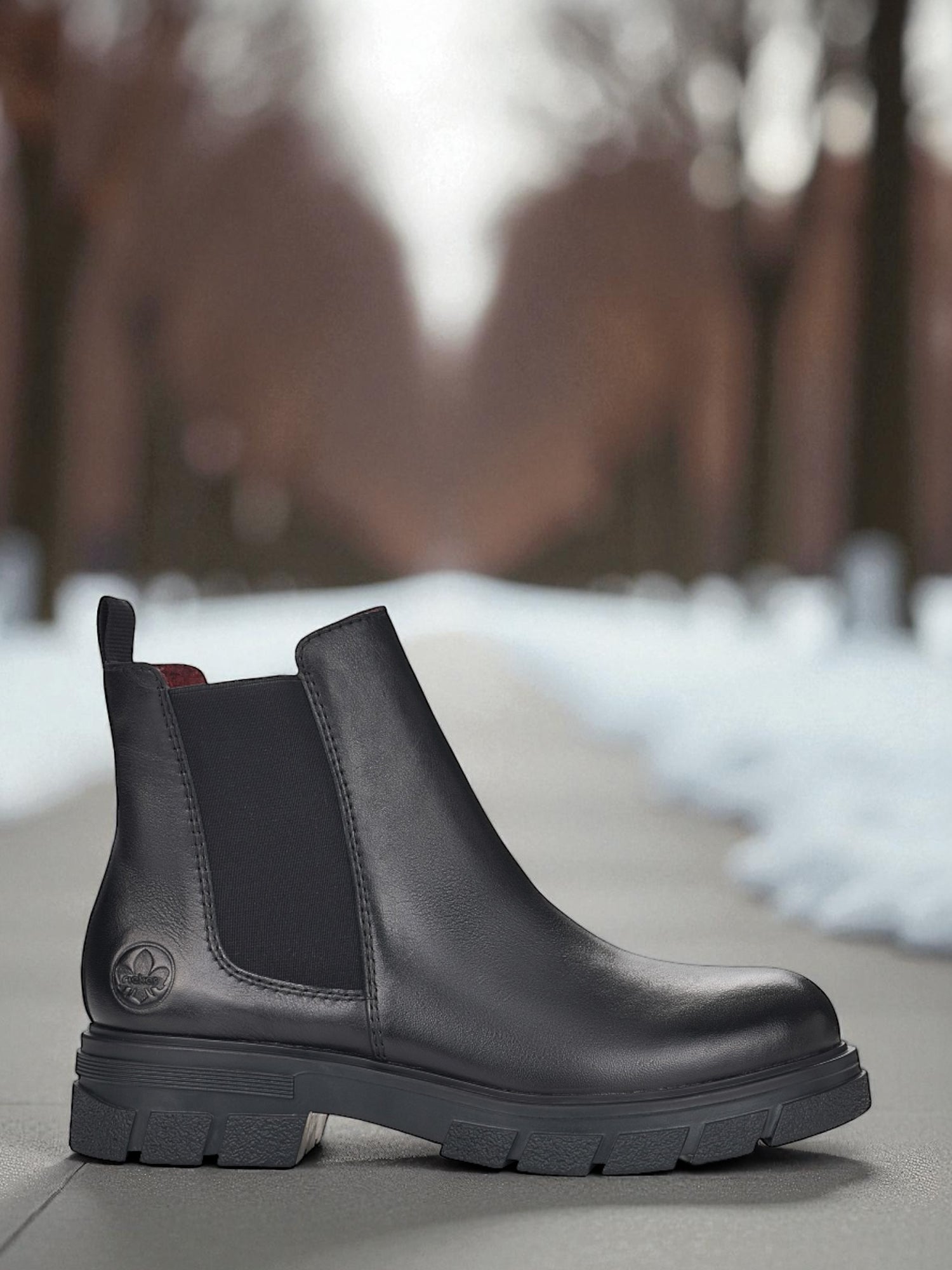 04852 Rieker Levina Leather Chelsea Fleecefôret