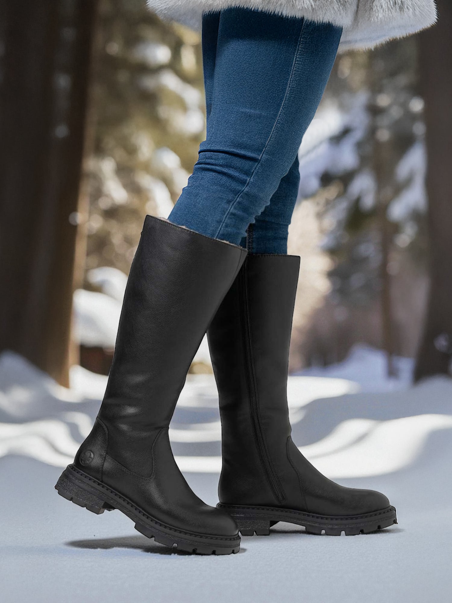 04944 Rieker Wide leather boots ullfôret