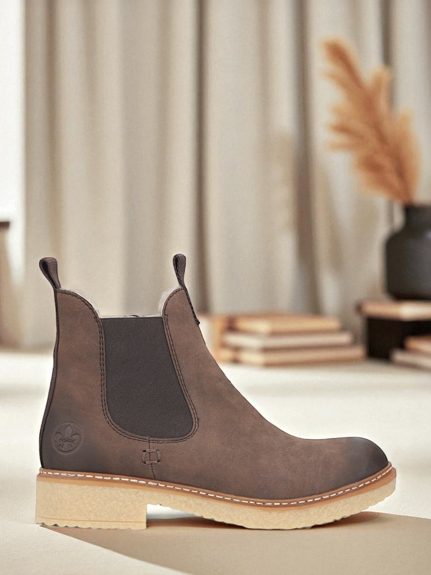 04947 Rieker Brown low chelsea varmfôret