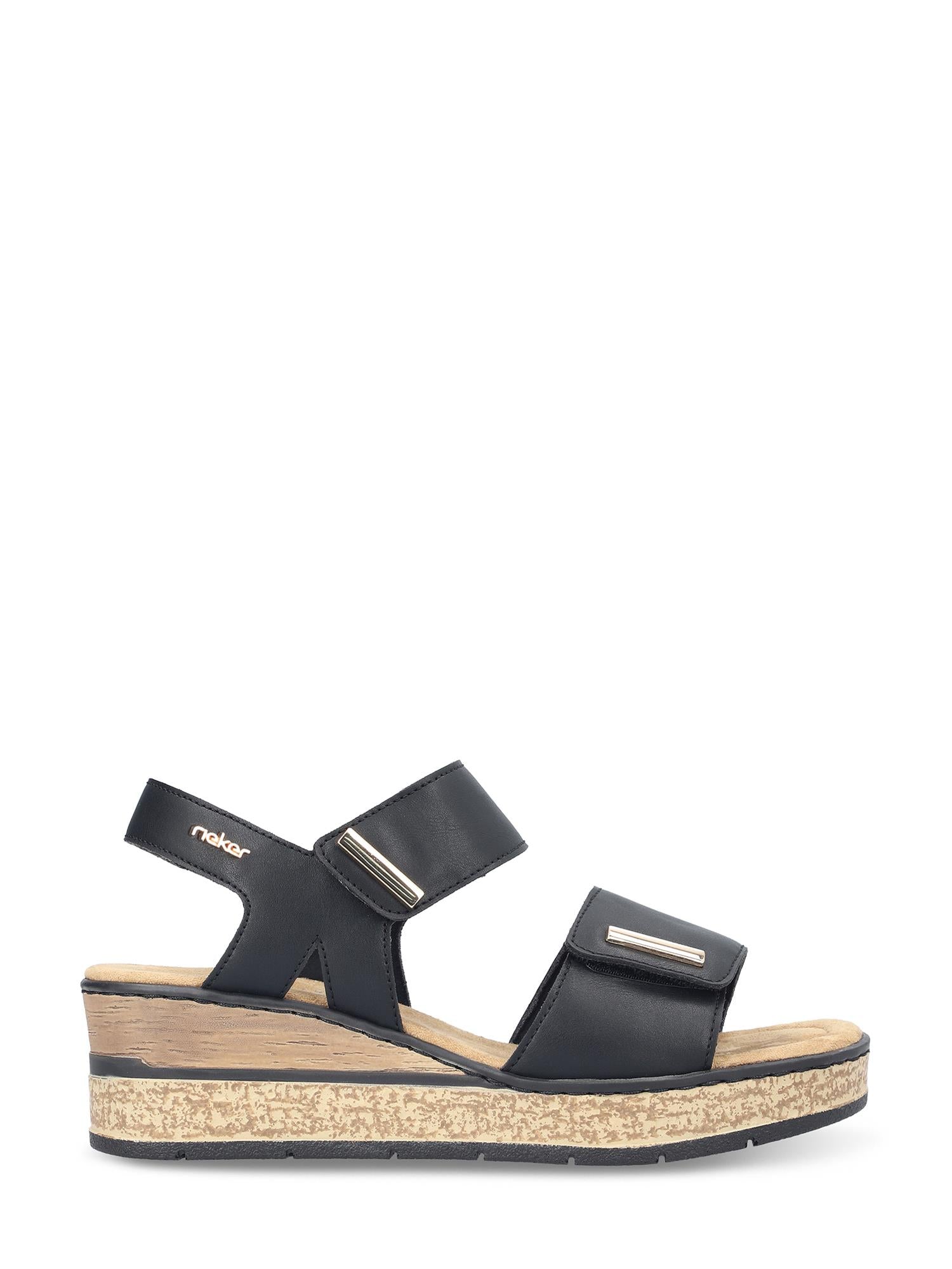 Rieker 03620 Selina Plateau Sandal Svart