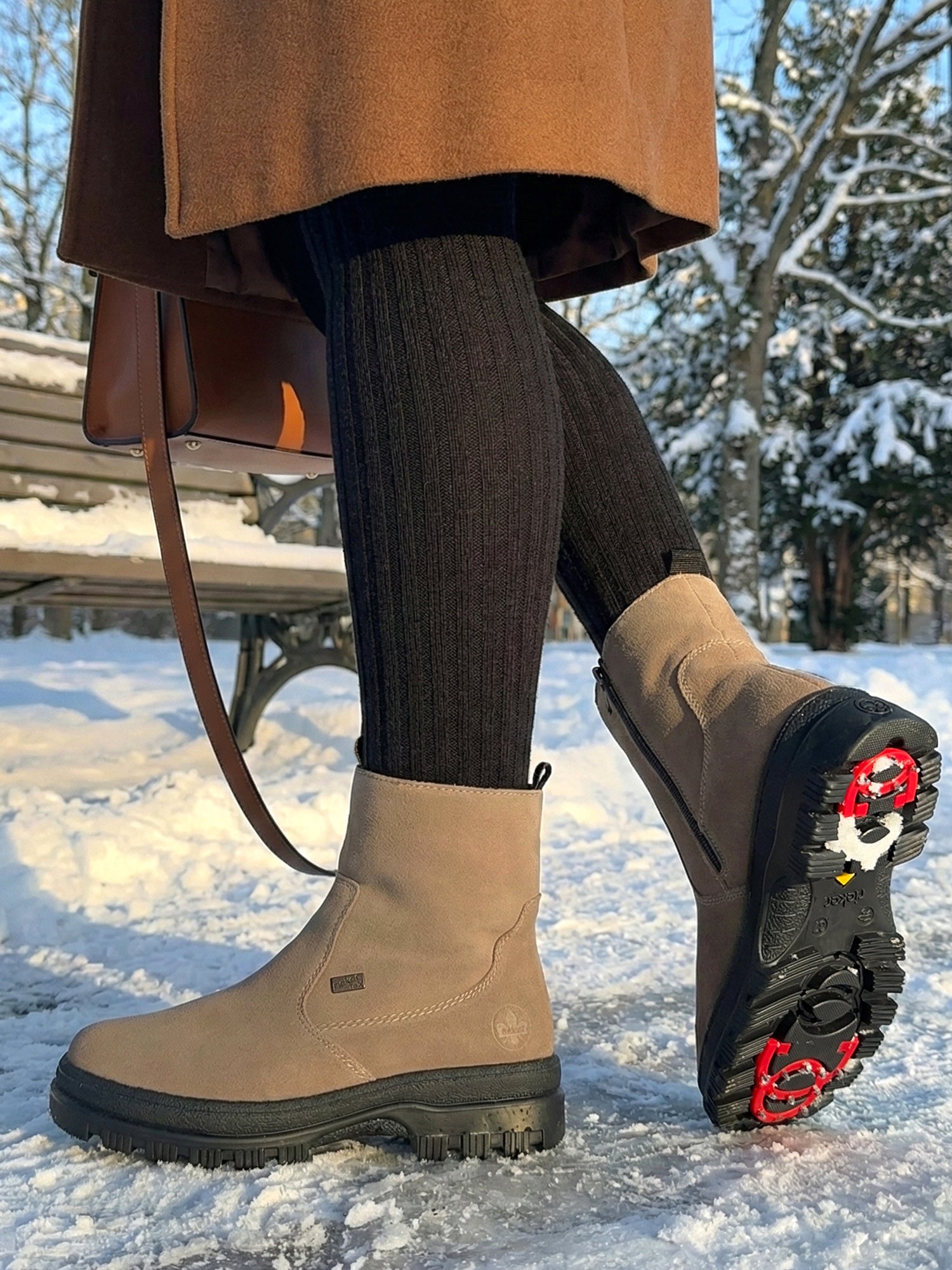 05039 Rieker Leather Tex Varmfôret med brodder