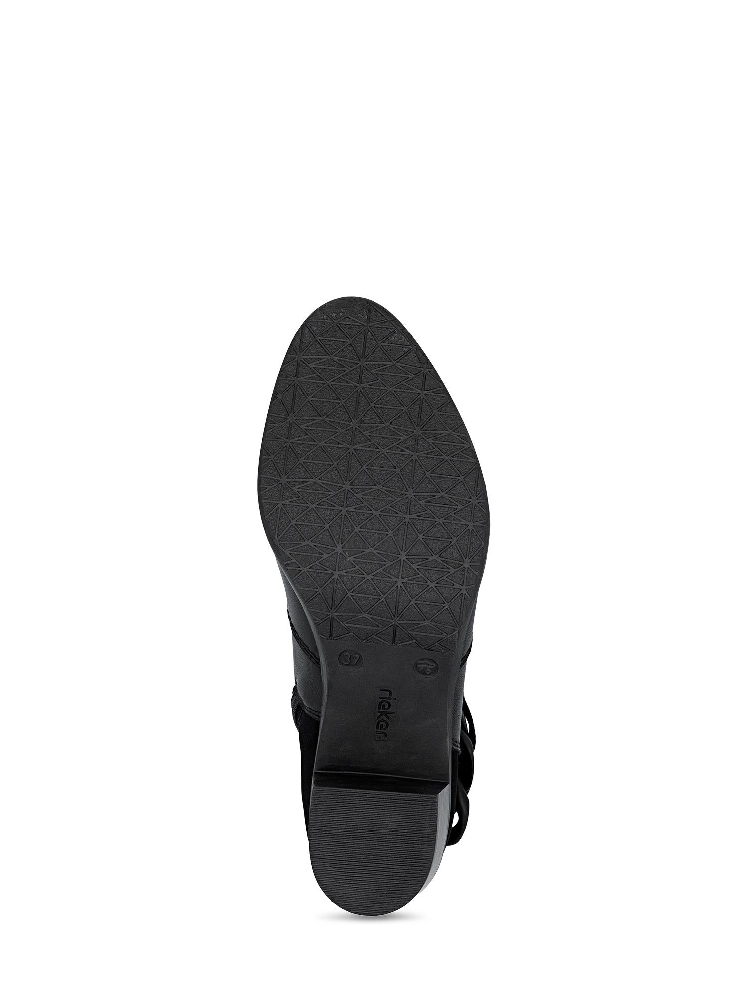 05072 Rieker Amara Ankle Boot fra Rieker Comfort & Style har en strukturert gummisåle, lav hæl og Antistress-teknologi for komfort hele dagen.