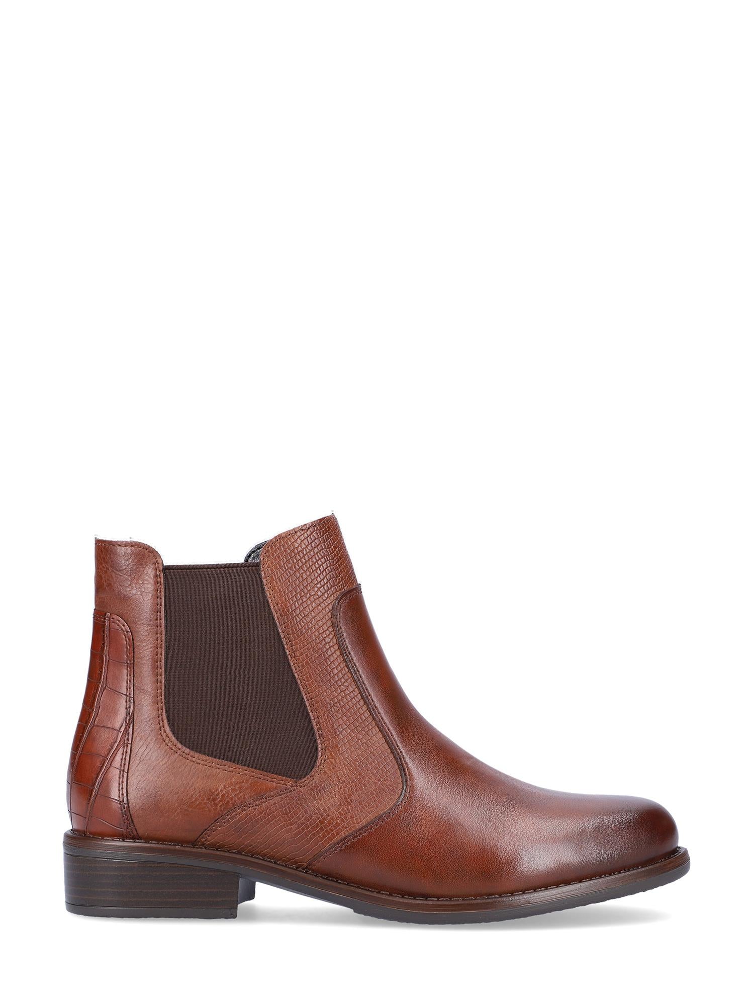 04802 Remonte Brown Leather Zip Boots