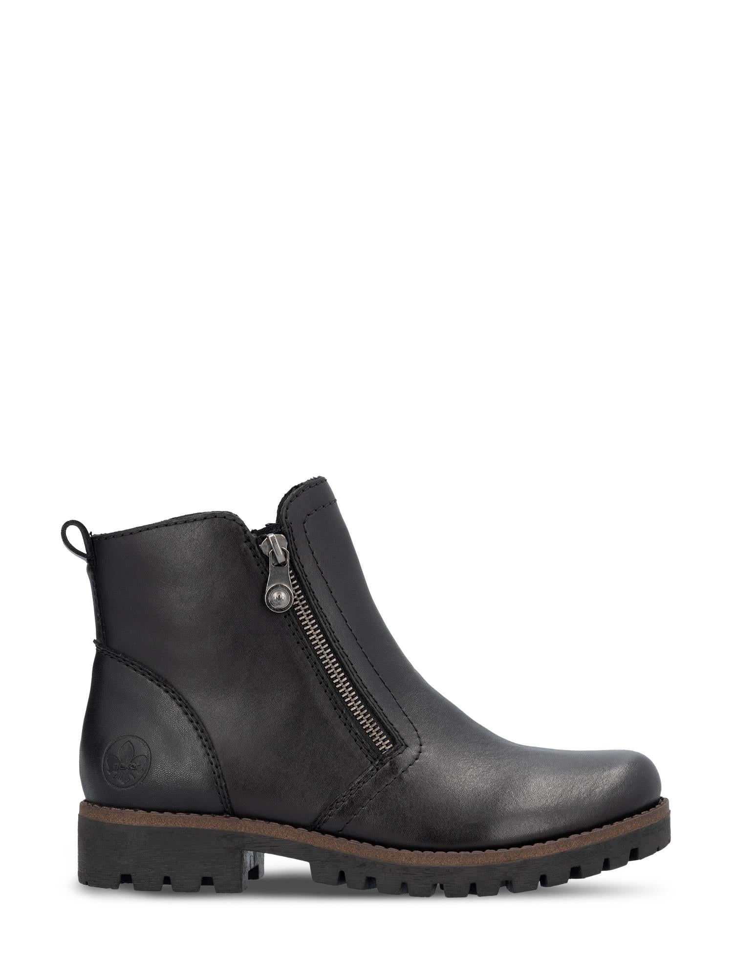04739 Rieker Zip Boots Leather Varmfôret