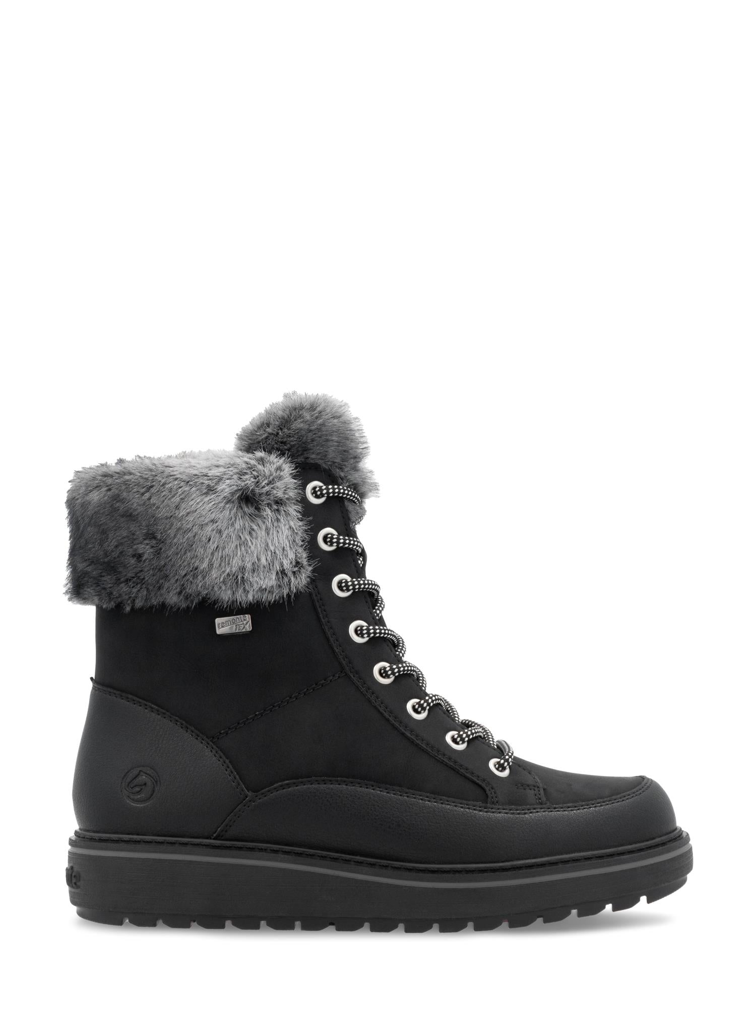 05006 Remonte Premium leather tex black ullfôret med brodder