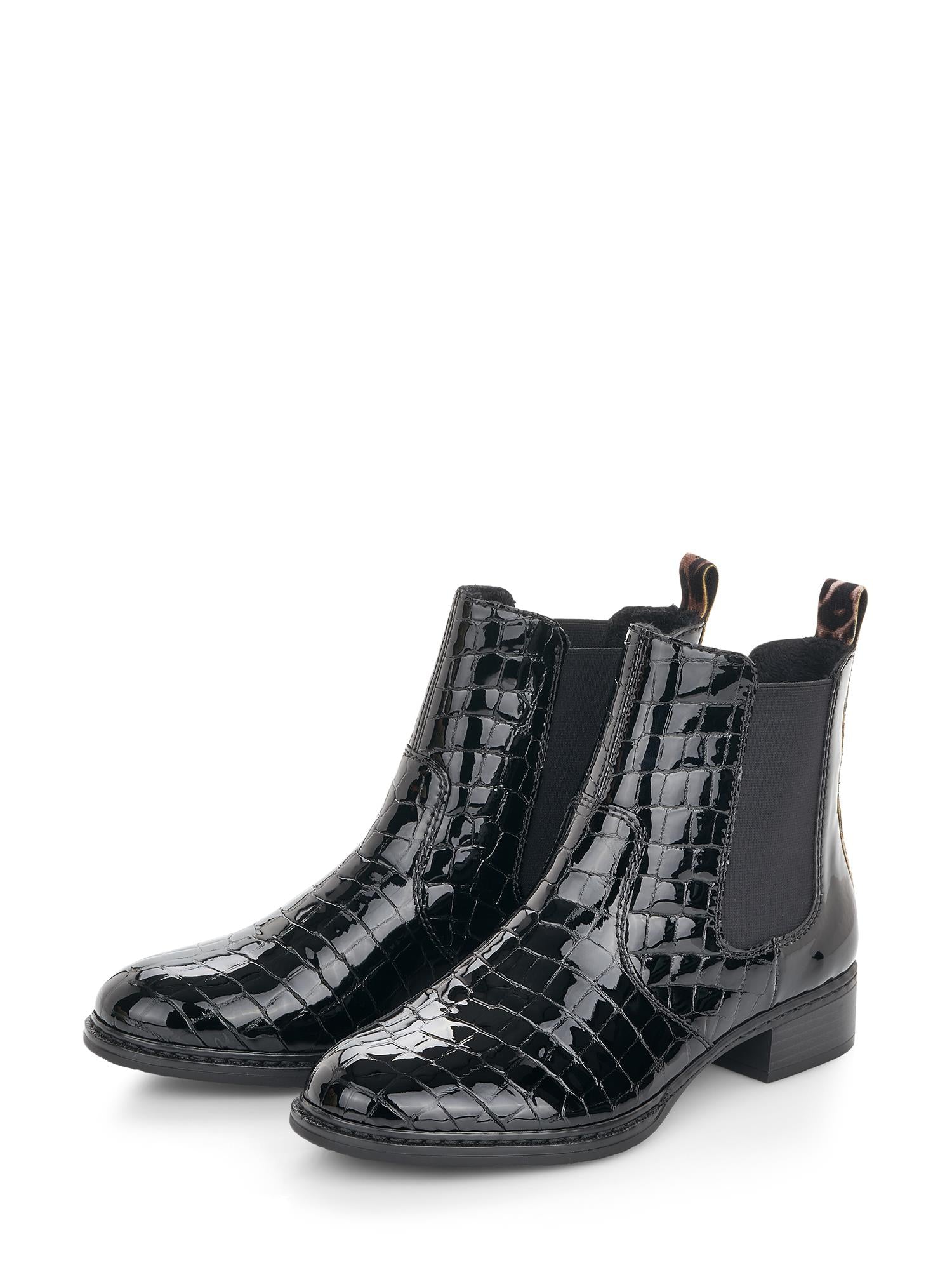 04315 Rieker Sevilla Black Leopard Boots