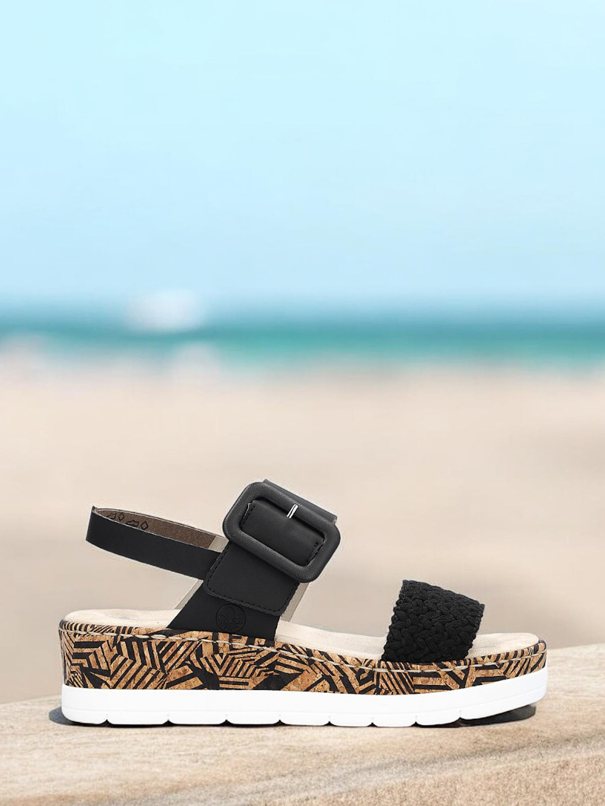 Rieker 07519 Tropic Black Sandal