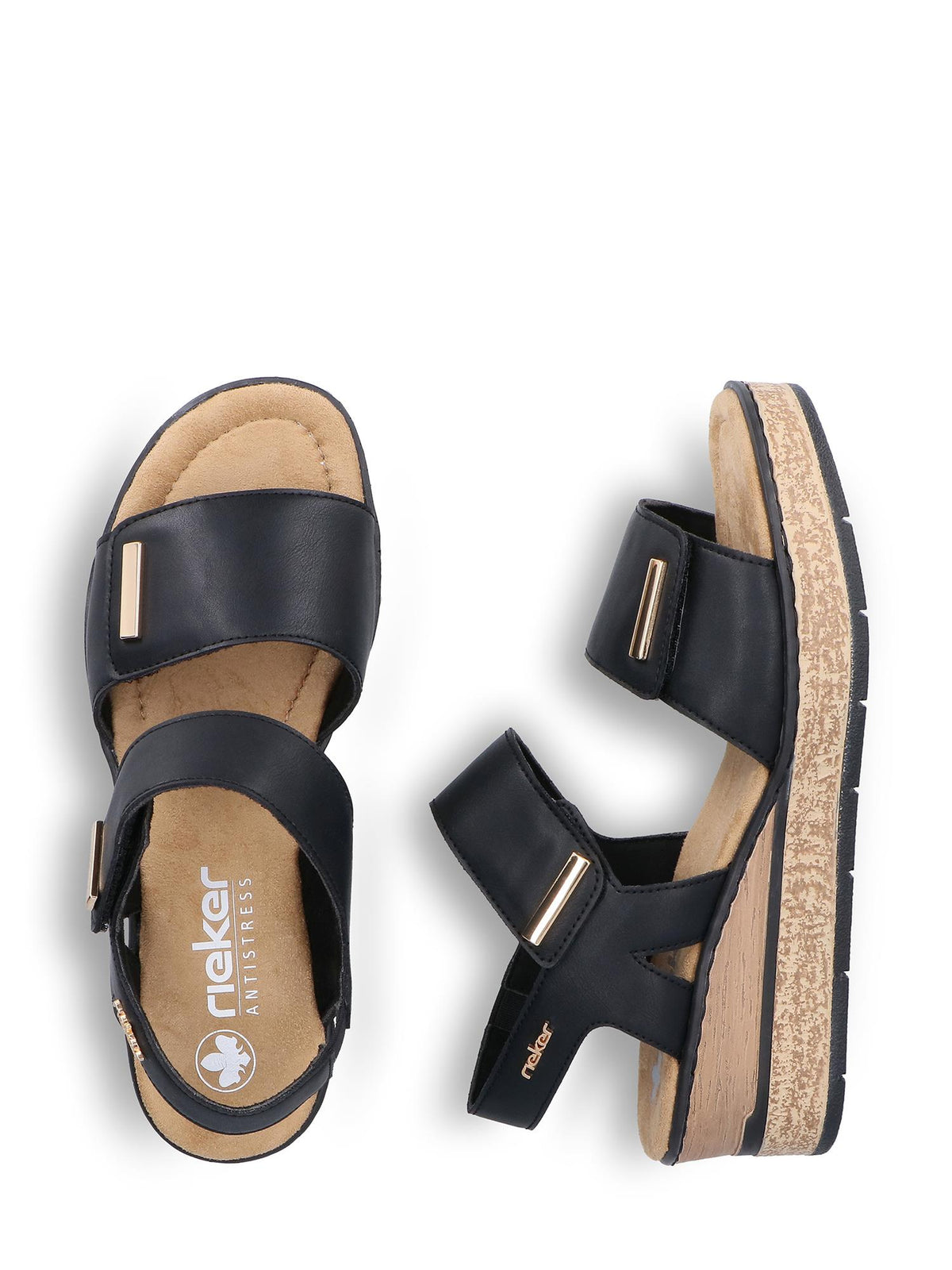 Rieker 03620 Selina Plateau Sandal Svart