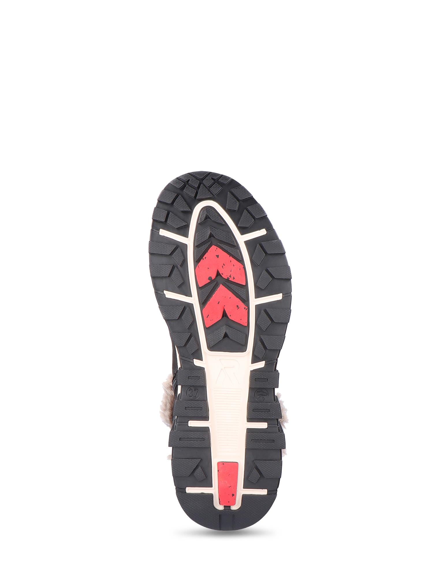 Rieker Sport 05030 Rieker-Evolution Evolution fiber-grip ullsnøstøvler med svart fiber-grip såle med røde og hvite detaljer og en robust slitebane som gir overlegen trekkraft.