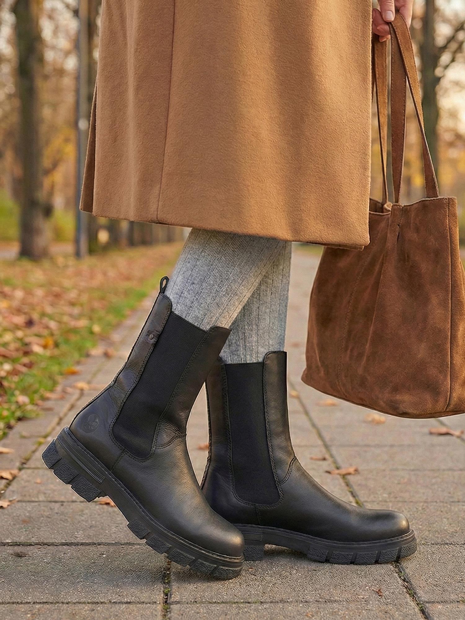 Rieker 03046 Classic leather winter chelsea varmfôret.