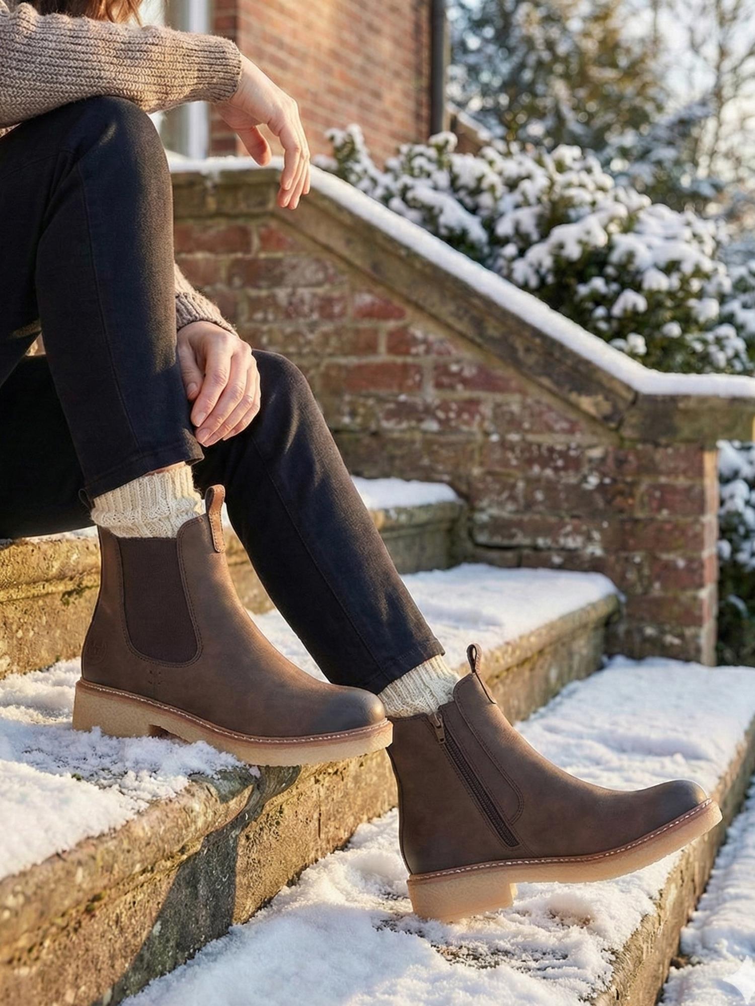 Rieker 04947 Brown low chelsea varmfôret