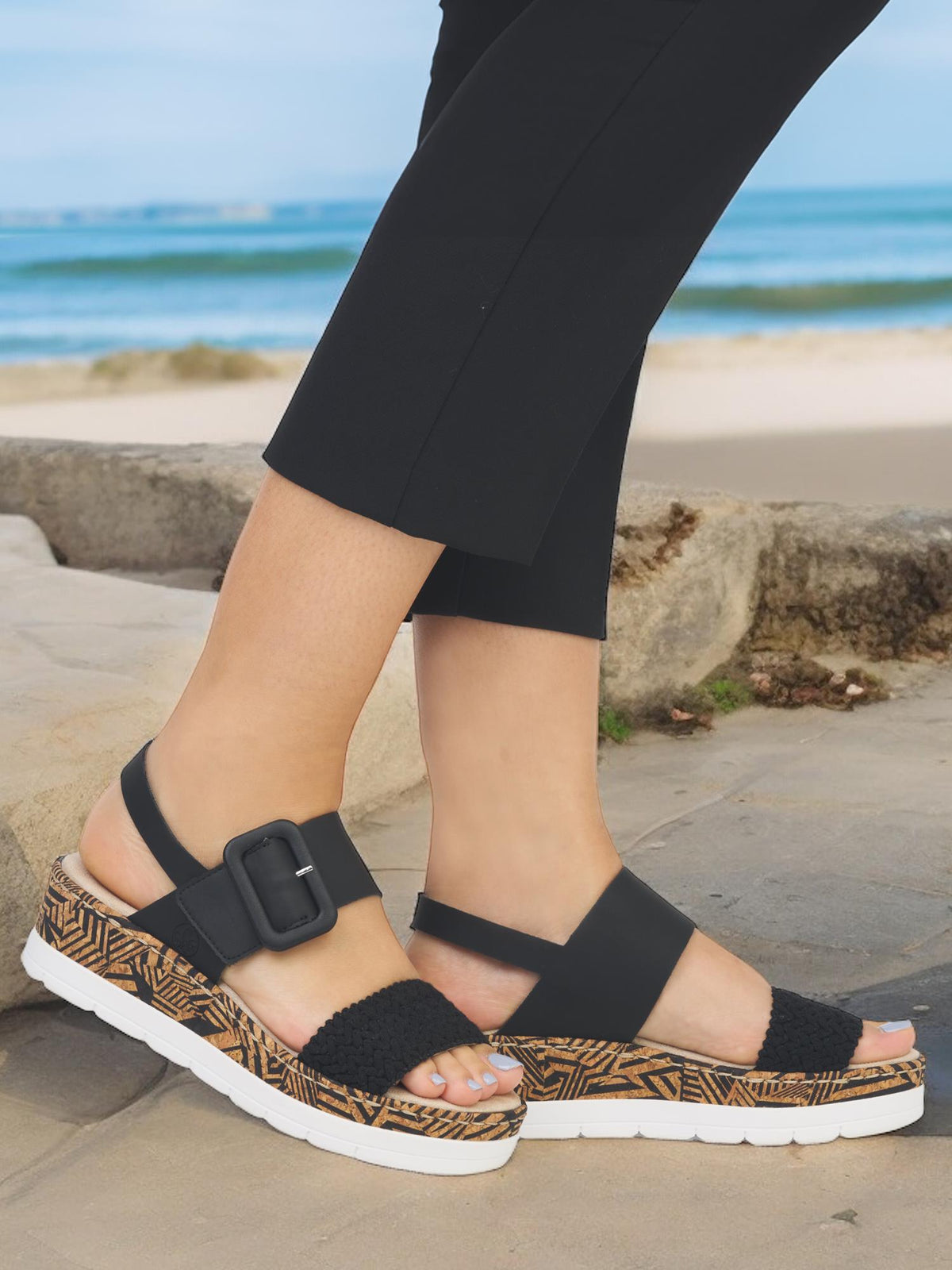 Rieker 07519 Tropic Black Sandal