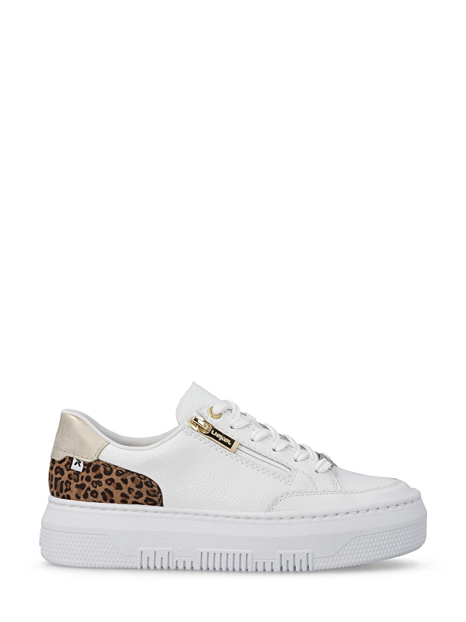 04227 Rieker White Leopard Sneaker