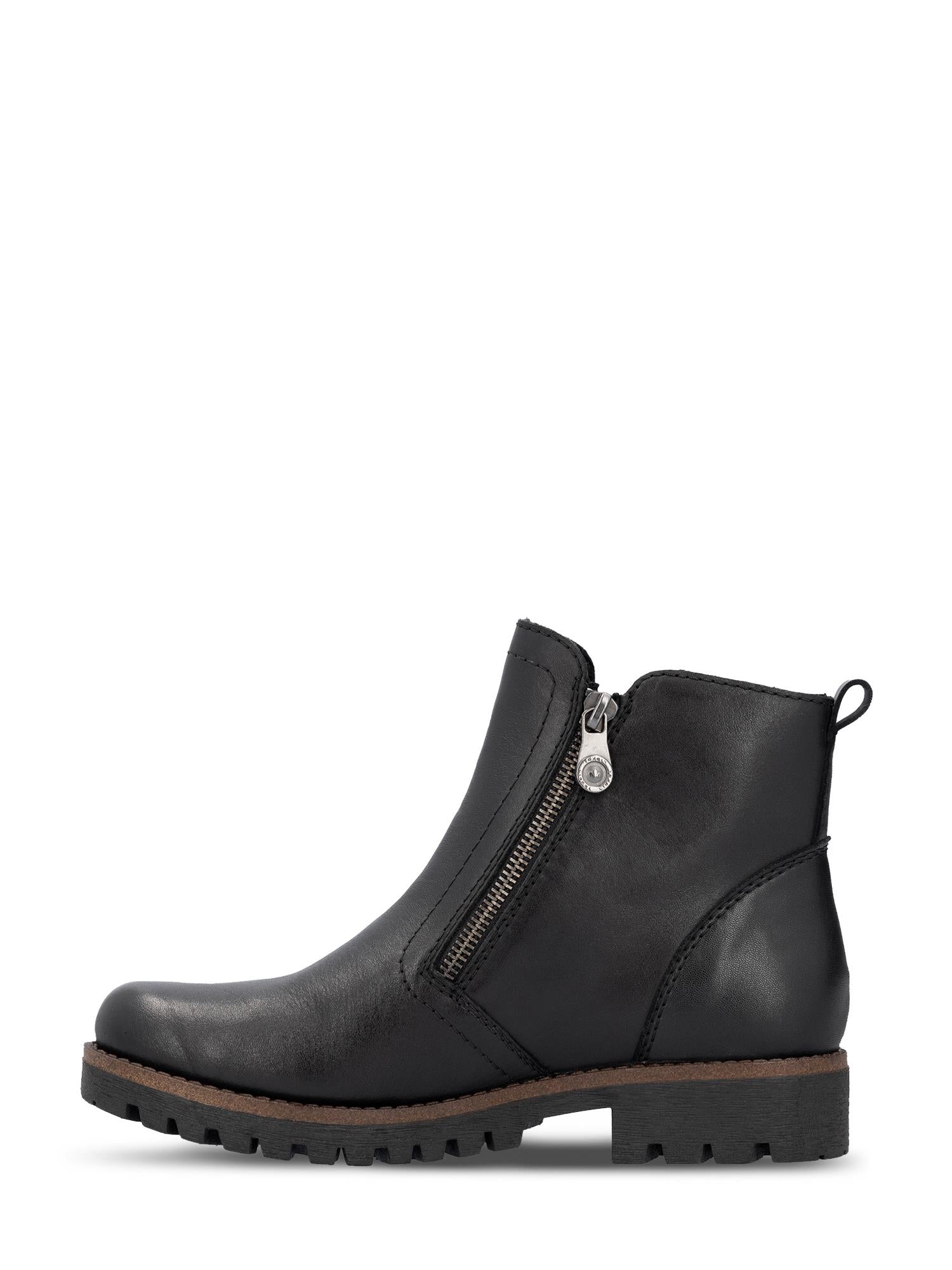 04739 Rieker Zip Boots Leather Varmfôret