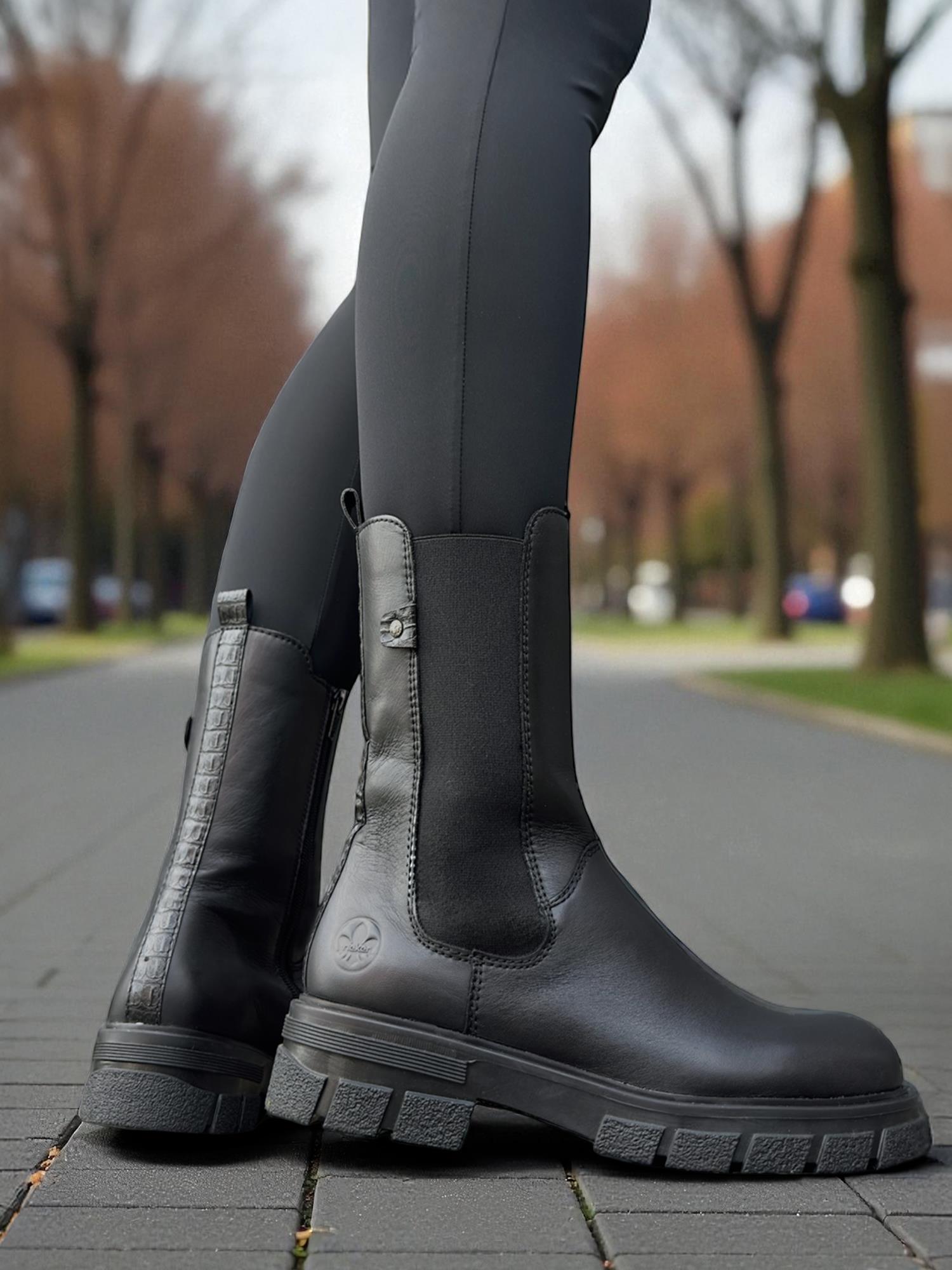 Rieker 03046 Classic leather winter chelsea varmfôret.